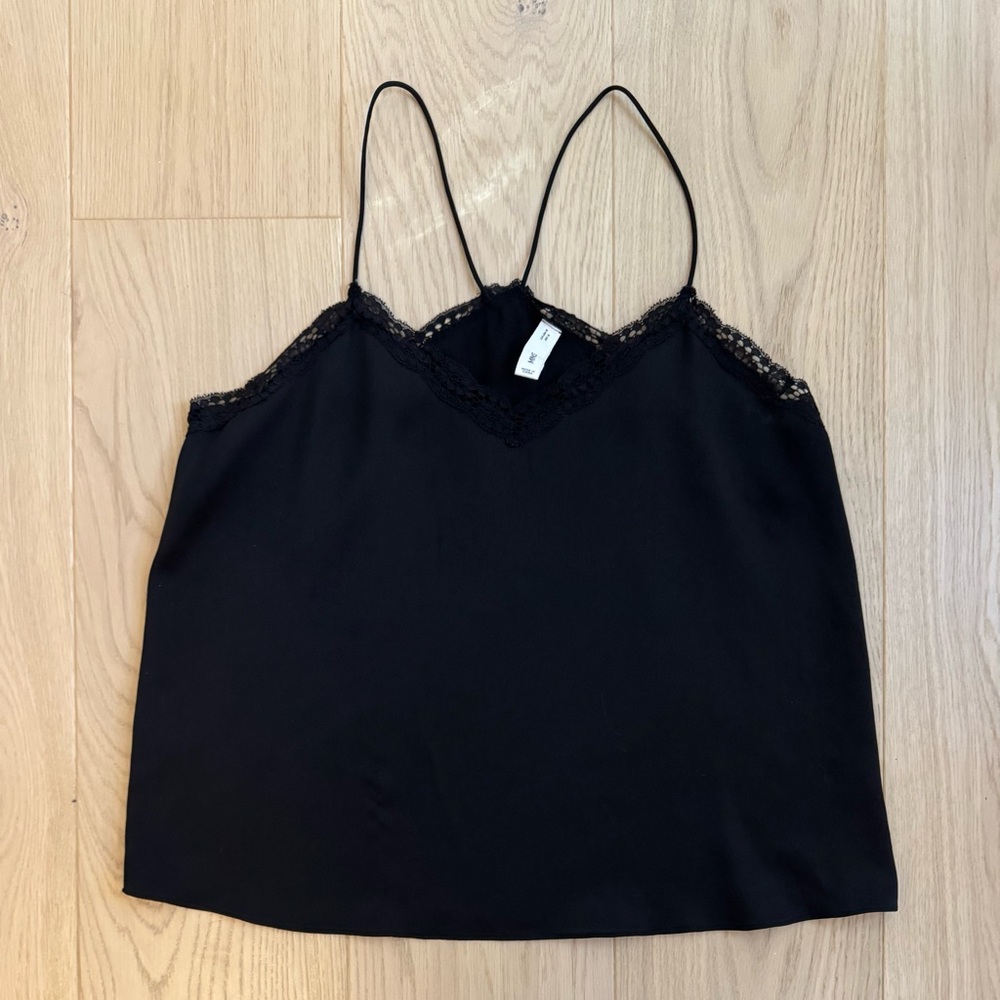 Mango Black Lace Detail Cami Top